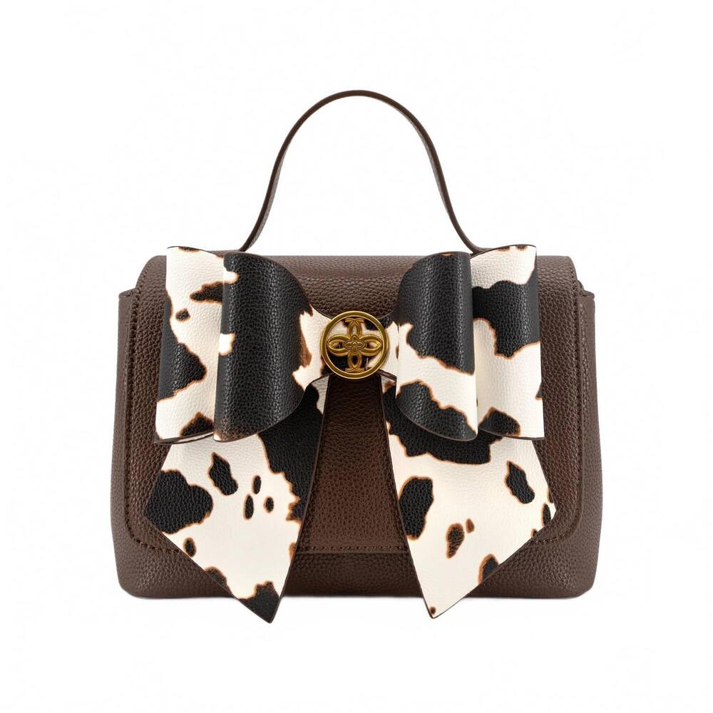 NEW LIKE DREAMS women's saddle bow crossbody bag in brown